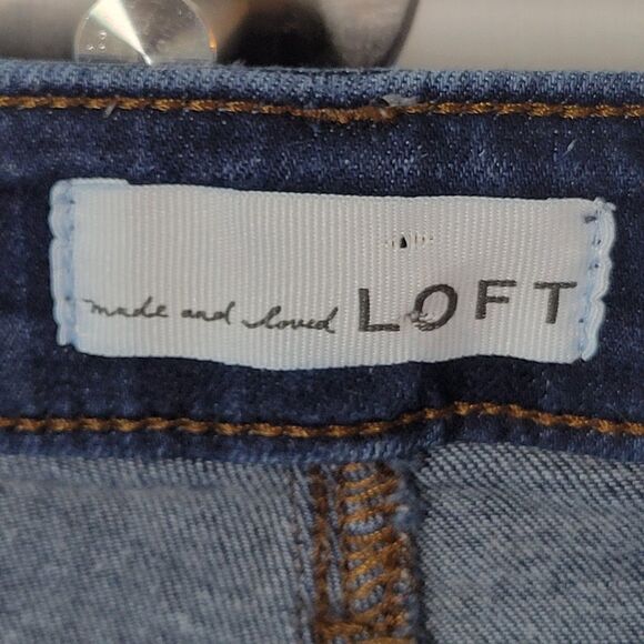 LOFT Womens Size 14 Blue Solid Curvy Skinny Jeans - Picture 6 of 11